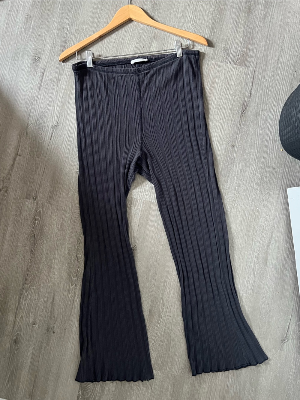 Doen Ribbed Knit 100% Cotton Wide-Leg Pants